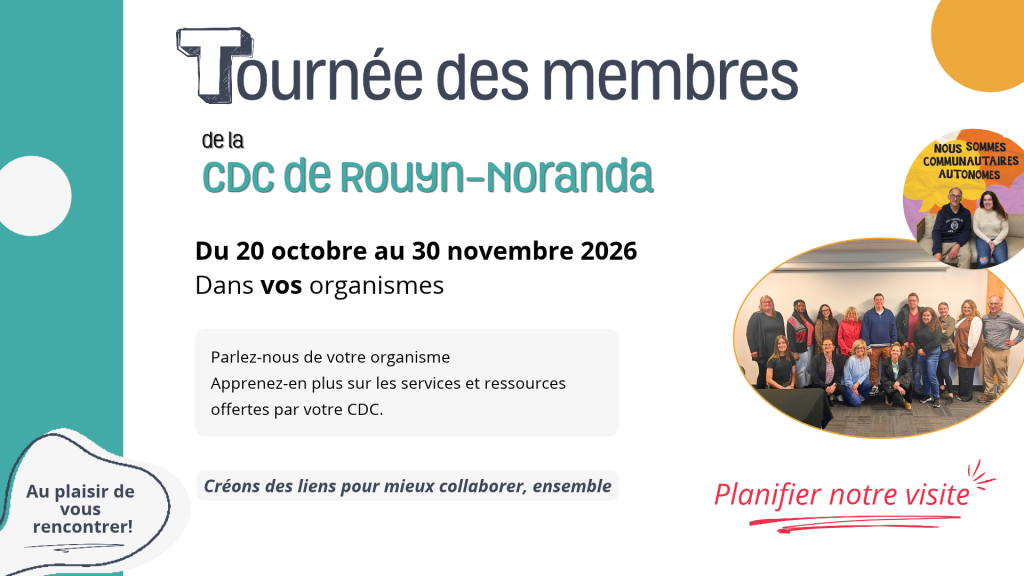 Visuel de la tournée des membres de la CDC de Rouyn-Noranda